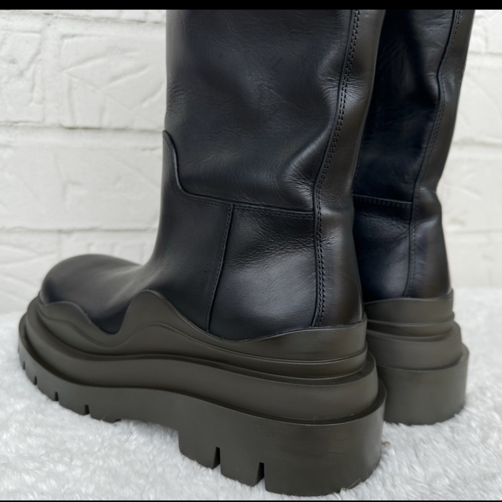 New BOTTEGA VENETA Tire Knee-High Leather Boots Size 36.5 - Picture 8 of 16